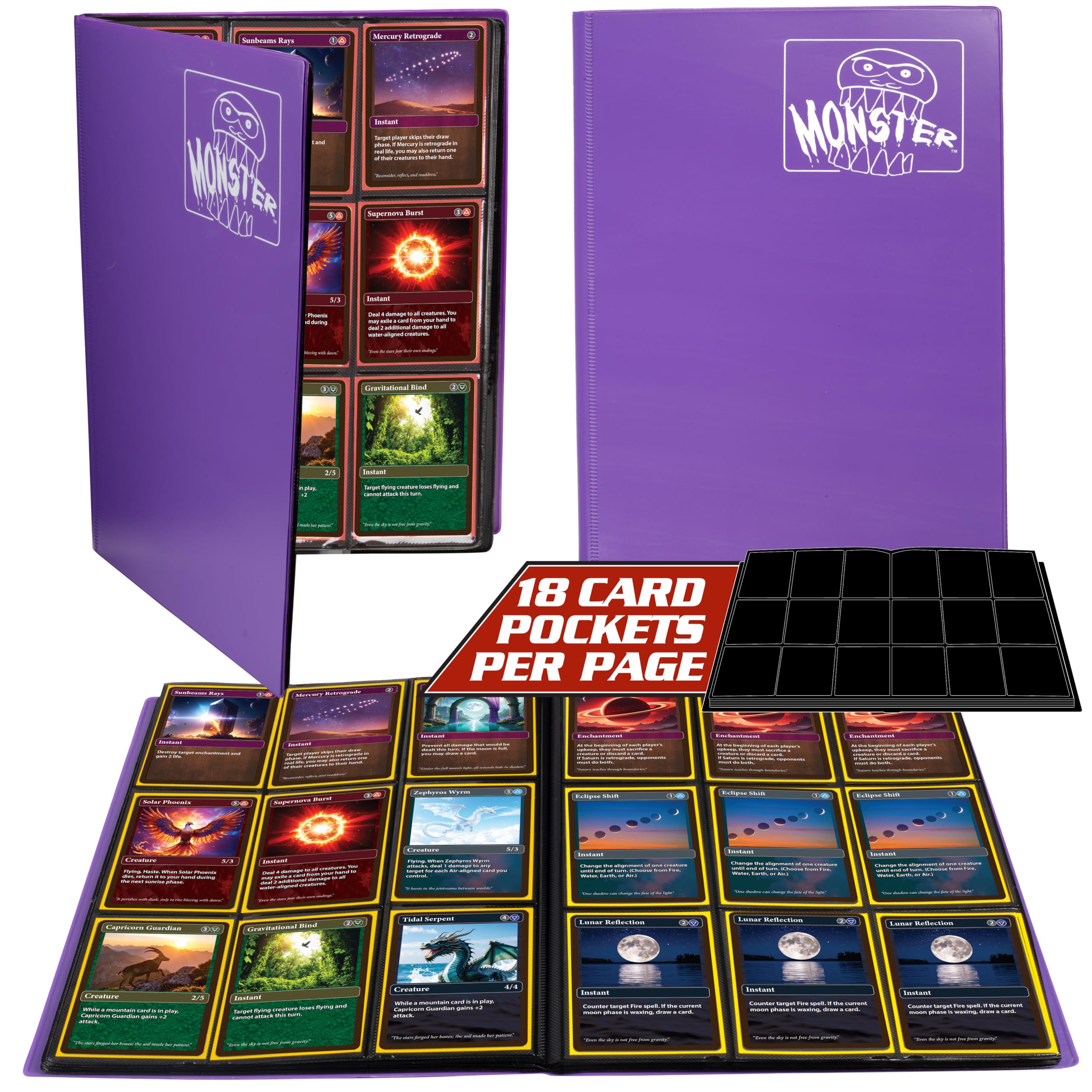 Amazon.com: Monster 9 Pocket Trading Card Binder - Matte Purple